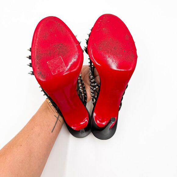 Christian Louboutin Martha Spike Accents100 Heels Mules EU 39.5 US 9.5 - Picture 9 of 12